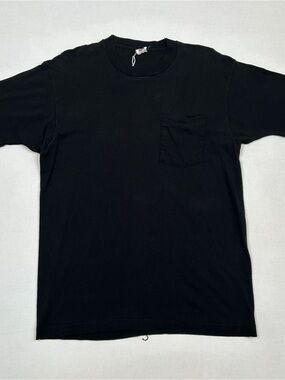 Vintage 90s Fruit Of The Loom Black Pocket Tee